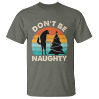 Funny Xmas T Shirt Don't Be Naughty Dog Peeing Christmas Tree - Wonder Print Shop