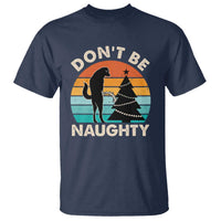 Funny Xmas T Shirt Don't Be Naughty Dog Peeing Christmas Tree - Wonder Print Shop