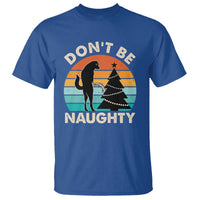 Funny Xmas T Shirt Don't Be Naughty Dog Peeing Christmas Tree - Wonder Print Shop