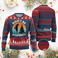 Funny Xmas Ugly Christmas Sweater Don't Be Naughty Dog Peeing Christmas Tree - Wonder Print Shop