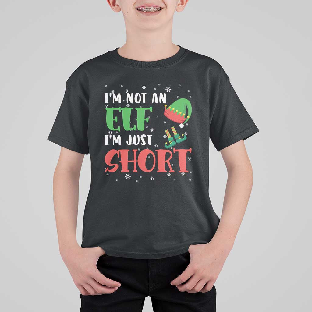 Funny Christmas T Shirt For Kid Im Not An Elf Just Short - Wonder Print Shop