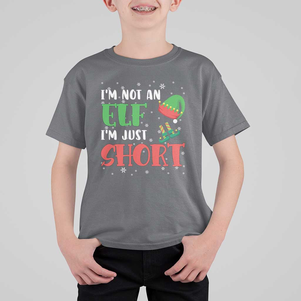 Funny Christmas T Shirt For Kid Im Not An Elf Just Short - Wonder Print Shop