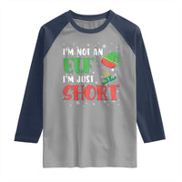 Funny Christmas Raglan Shirt Im Not An Elf Just Short