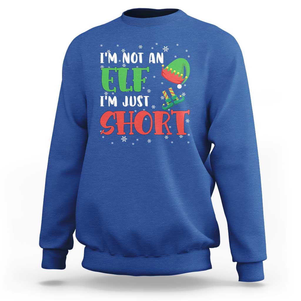 Funny Christmas Sweatshirt Im Not An Elf Just Short - Wonder Print Shop