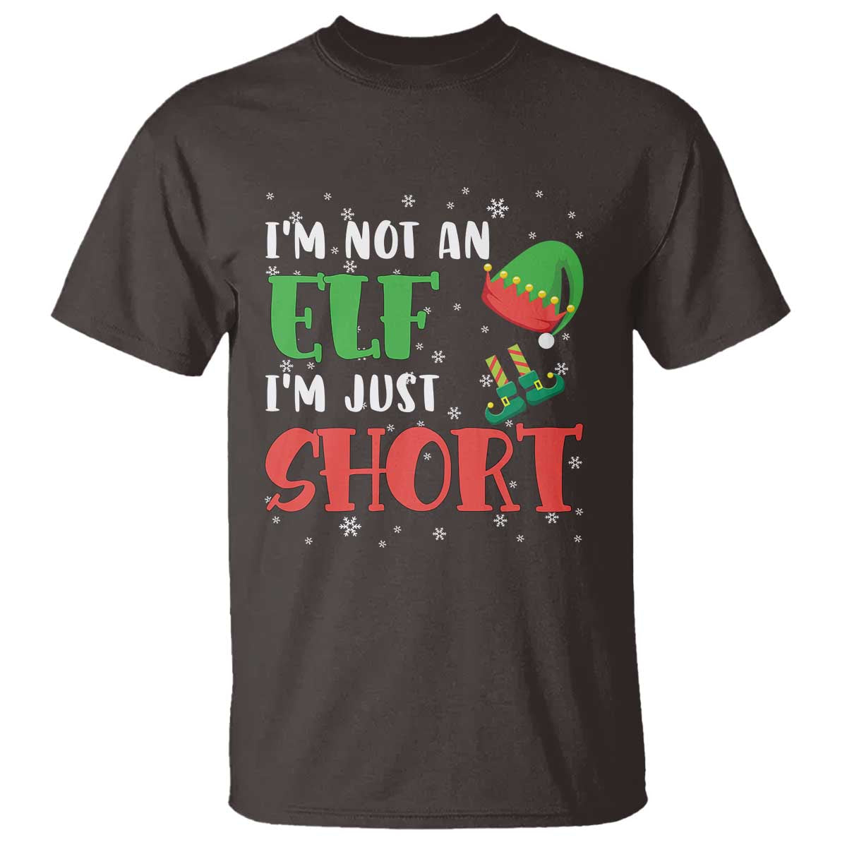 Funny Christmas T Shirt Im Not An Elf Just Short - Wonder Print Shop