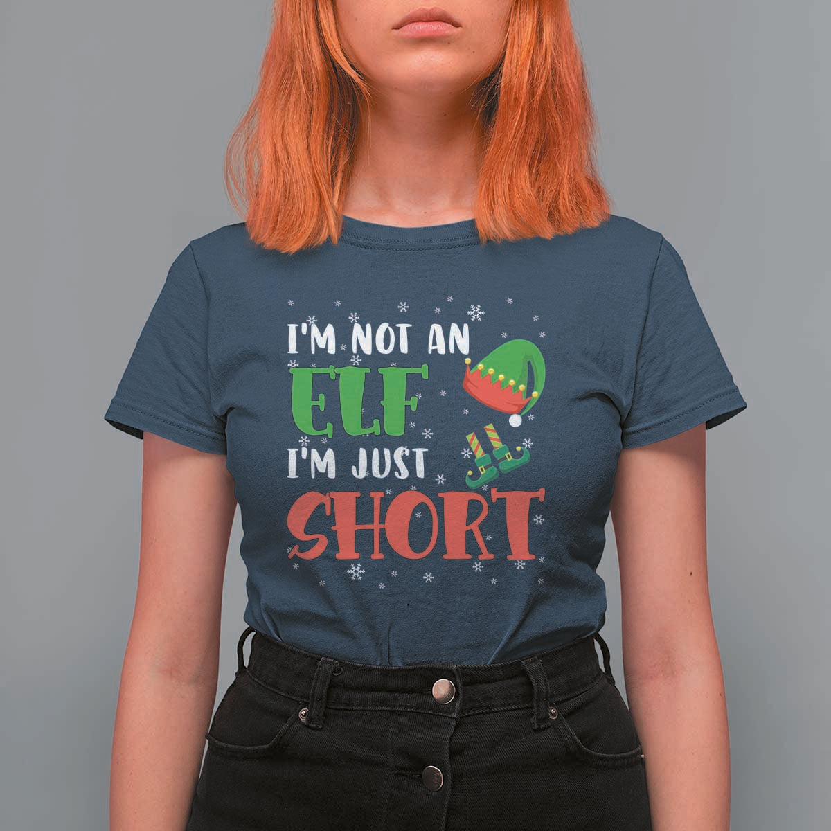 Funny Christmas T Shirt For Women Im Not An Elf Just Short - Wonder Print Shop