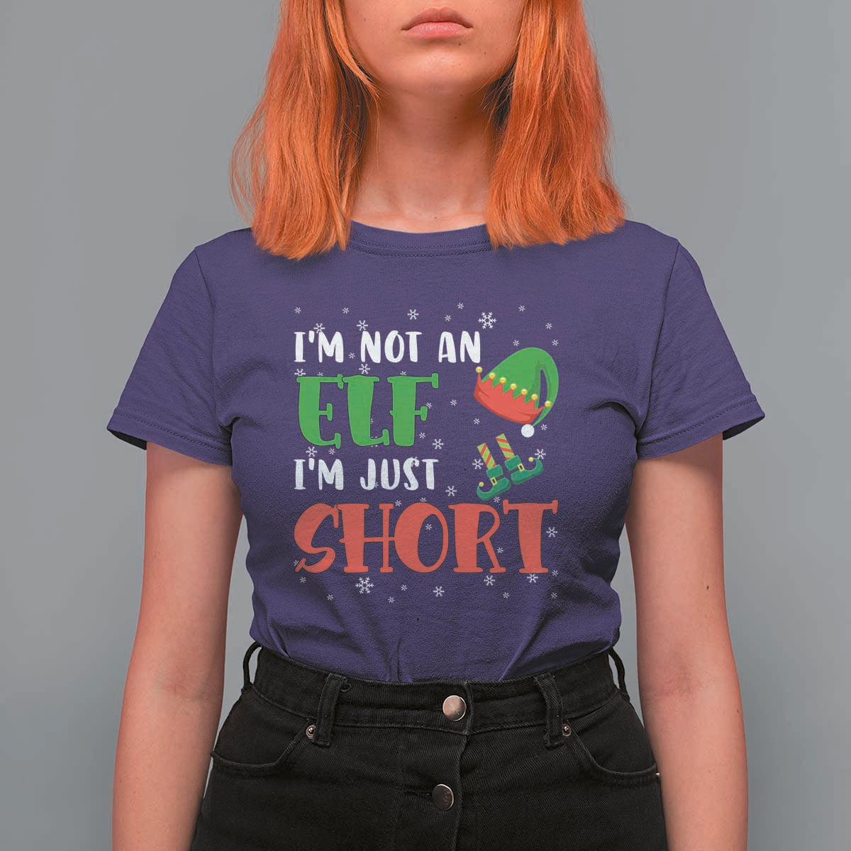 Funny Christmas T Shirt For Women Im Not An Elf Just Short - Wonder Print Shop