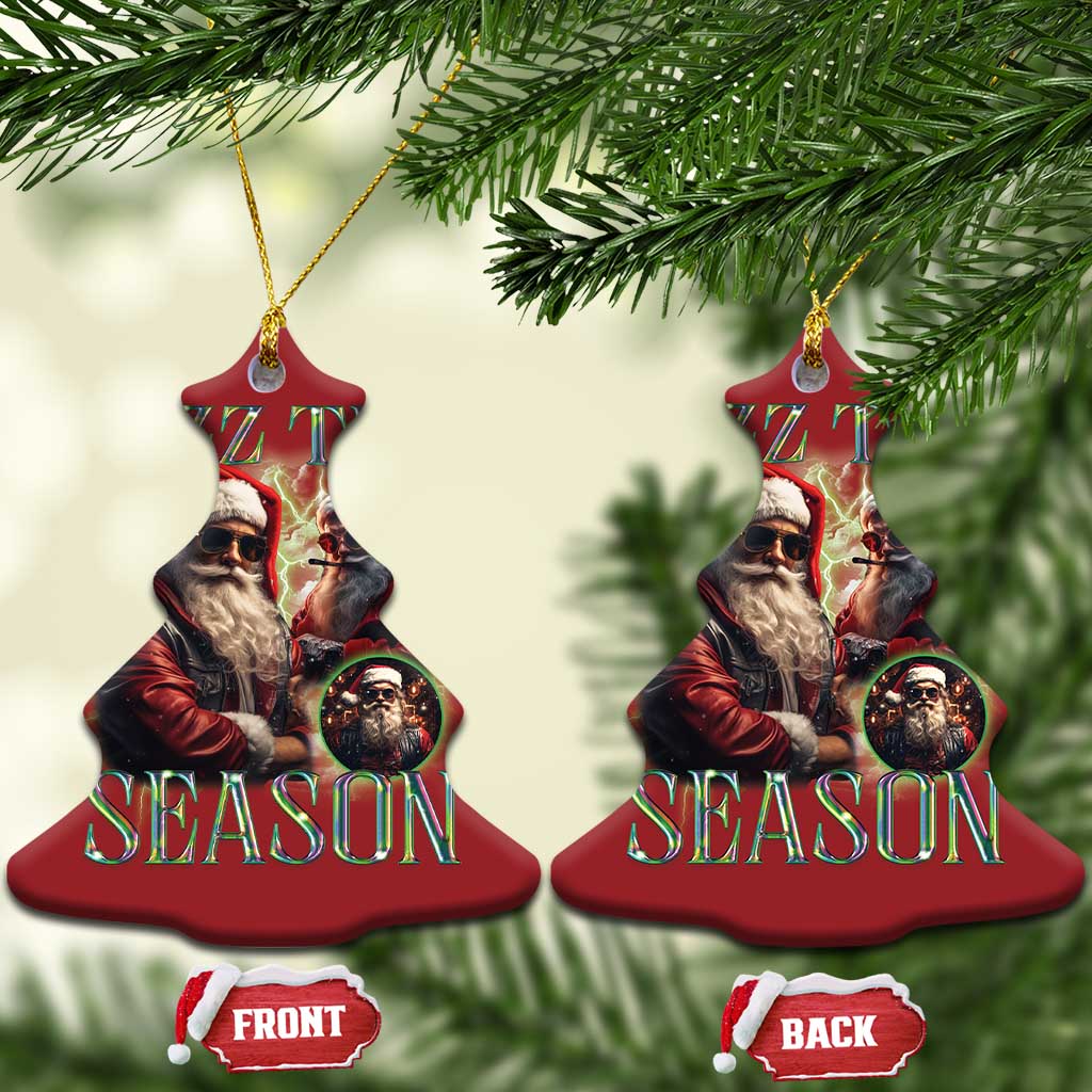 Funny Xmas Santa Christmas Ornament Rizz The Season Cool Santa - Wonder Print Shop