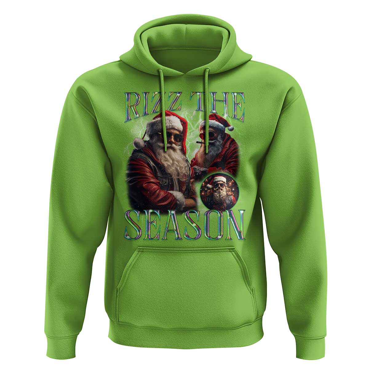 Funny Christmas Santa Hoodie Rizz The Season Cool Santa