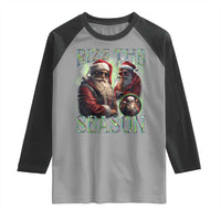 Funny Christmas Santa Raglan Shirt Rizz The Season Cool Santa