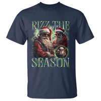 Funny Christmas Santa T Shirt Rizz The Season Cool Santa - Wonder Print Shop