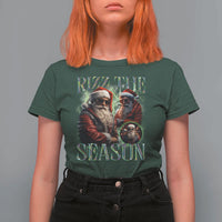 Funny Christmas Santa T Shirt For Women Rizz The Season Cool Santa - Wonder Print Shop