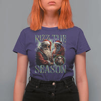 Funny Christmas Santa T Shirt For Women Rizz The Season Cool Santa - Wonder Print Shop