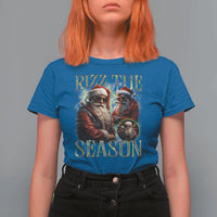 Funny Christmas Santa T Shirt For Women Rizz The Season Cool Santa - Wonder Print Shop