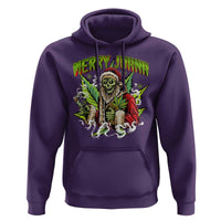 Funny Weed Christmas Hoodie Merry Juana Santa Skeleton 420