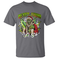 Funny Weed Christmas T Shirt Merry Juana Santa Skeleton 420 - Wonder Print Shop