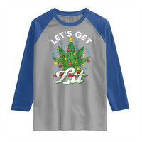 Funny Weed Christmas Raglan Shirt Let's Get Lit Christmas Tree Cannabis