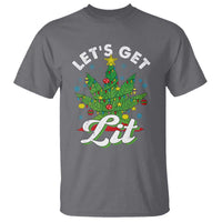 Funny Weed Christmas T Shirt Let's Get Lit Christmas Tree Cannabis - Wonder Print Shop