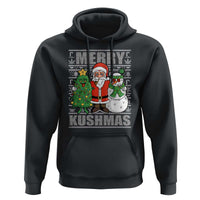Funny Weed Christmas Hoodie Merry Kushmas Naughty Santa Snowman Cannabis 420