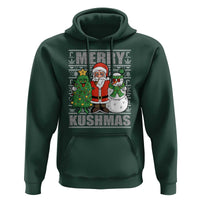 Funny Weed Christmas Hoodie Merry Kushmas Naughty Santa Snowman Cannabis 420