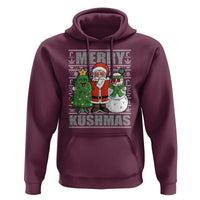 Funny Weed Christmas Hoodie Merry Kushmas Naughty Santa Snowman Cannabis 420