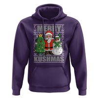 Funny Weed Christmas Hoodie Merry Kushmas Naughty Santa Snowman Cannabis 420