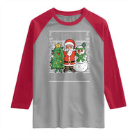 Funny Weed Christmas Raglan Shirt Merry Kushmas Naughty Santa Snowman Cannabis 420