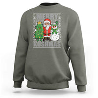 Funny Weed Christmas Sweatshirt Merry Kushmas Naughty Santa Snowman Cannabis 420 - Wonder Print Shop