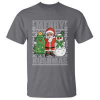 Funny Weed Christmas T Shirt Merry Kushmas Naughty Santa Snowman Cannabis 420 - Wonder Print Shop