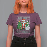 Funny Weed Christmas T Shirt For Women Merry Kushmas Naughty Santa Snowman Cannabis 420 - Wonder Print Shop