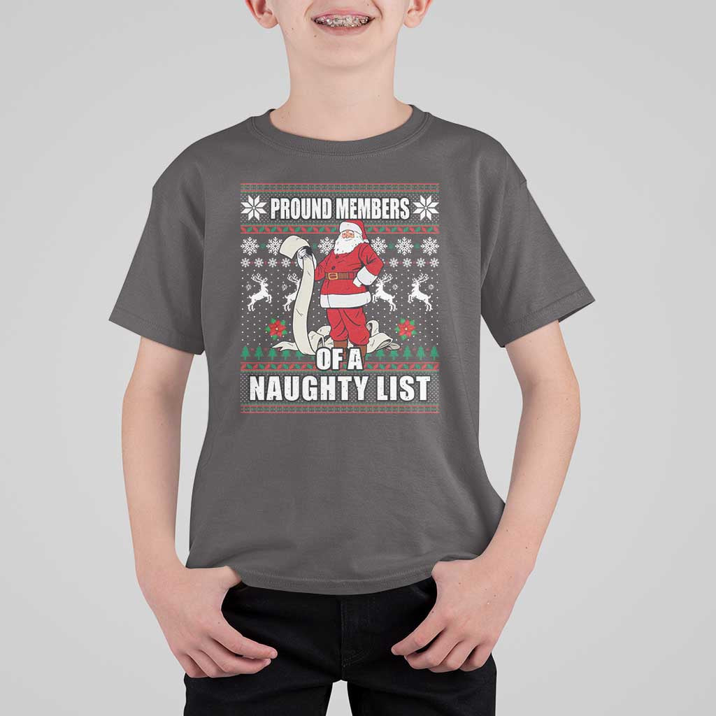 Funny Christmas T Shirt For Kid Proud Members Of A Naughty List - Wonder Print Shop