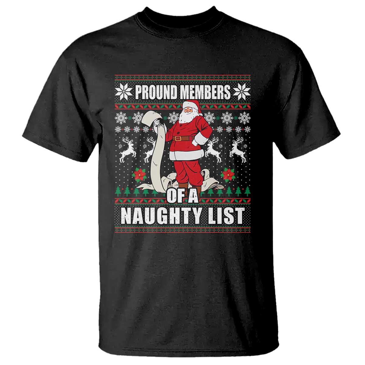 Funny Christmas T Shirt Proud Members Of A Naughty List - Wonder Print Shop