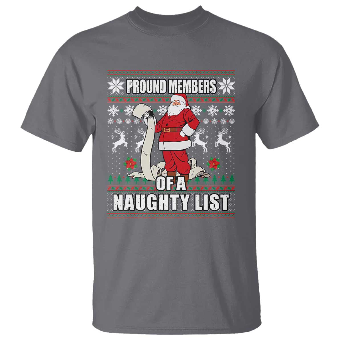 Funny Christmas T Shirt Proud Members Of A Naughty List - Wonder Print Shop