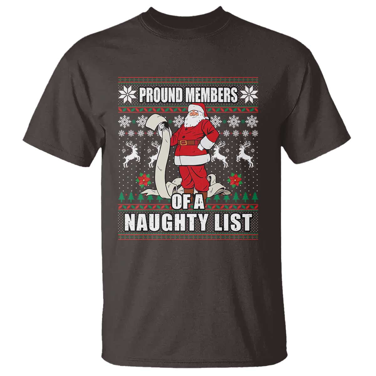 Funny Christmas T Shirt Proud Members Of A Naughty List - Wonder Print Shop