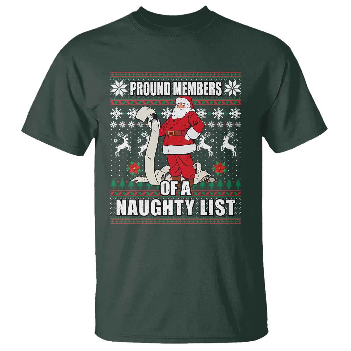 Funny Christmas T Shirt Proud Members Of A Naughty List - Wonder Print Shop