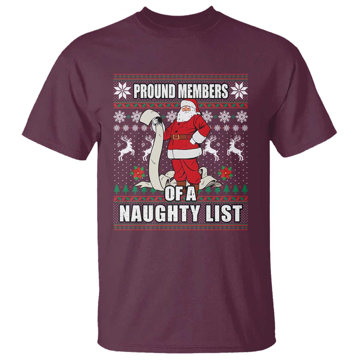 Funny Christmas T Shirt Proud Members Of A Naughty List - Wonder Print Shop