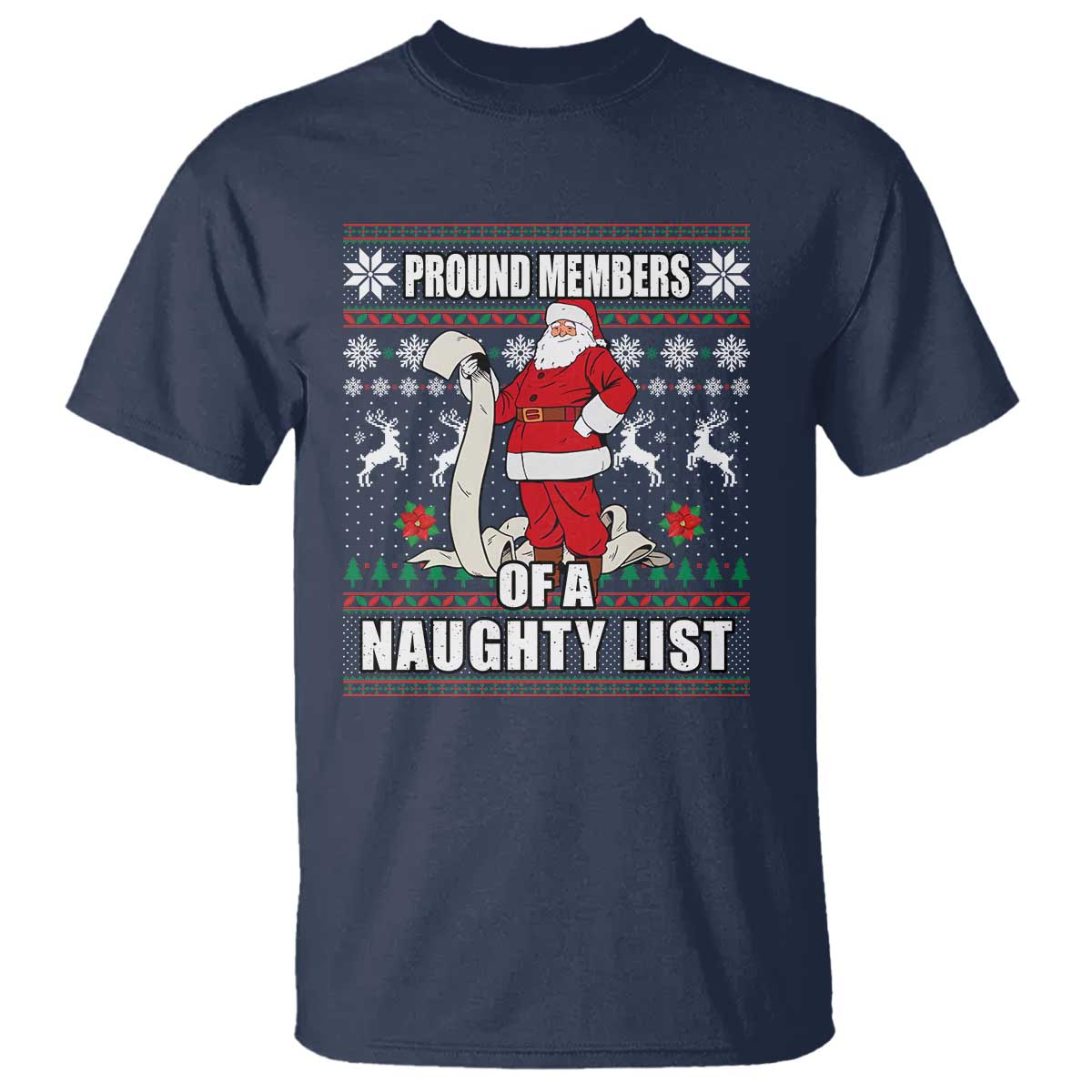 Funny Christmas T Shirt Proud Members Of A Naughty List - Wonder Print Shop