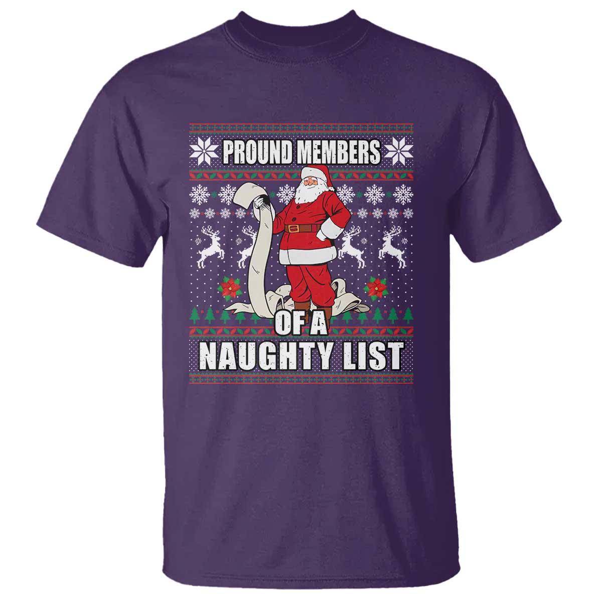 Funny Christmas T Shirt Proud Members Of A Naughty List - Wonder Print Shop