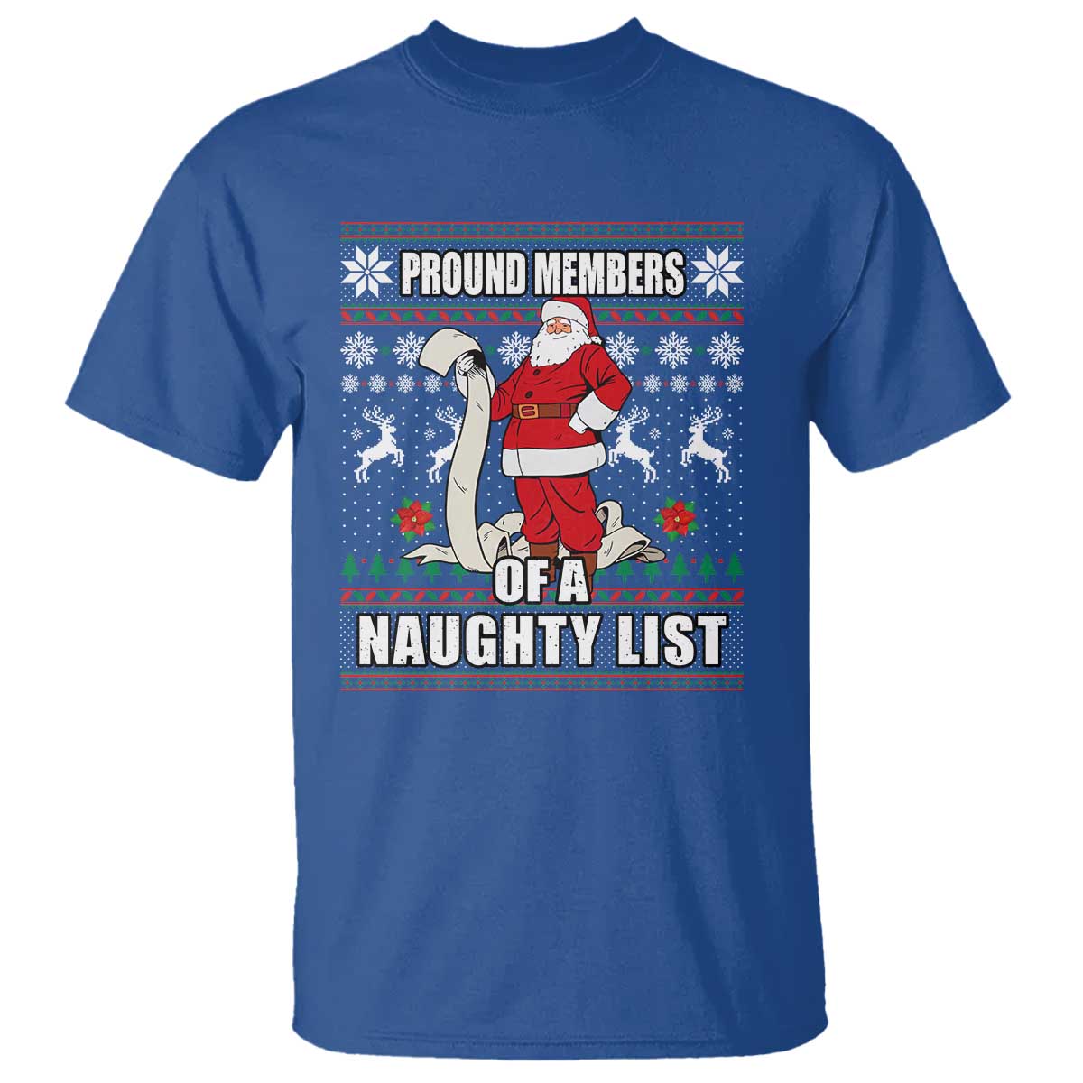 Funny Christmas T Shirt Proud Members Of A Naughty List - Wonder Print Shop