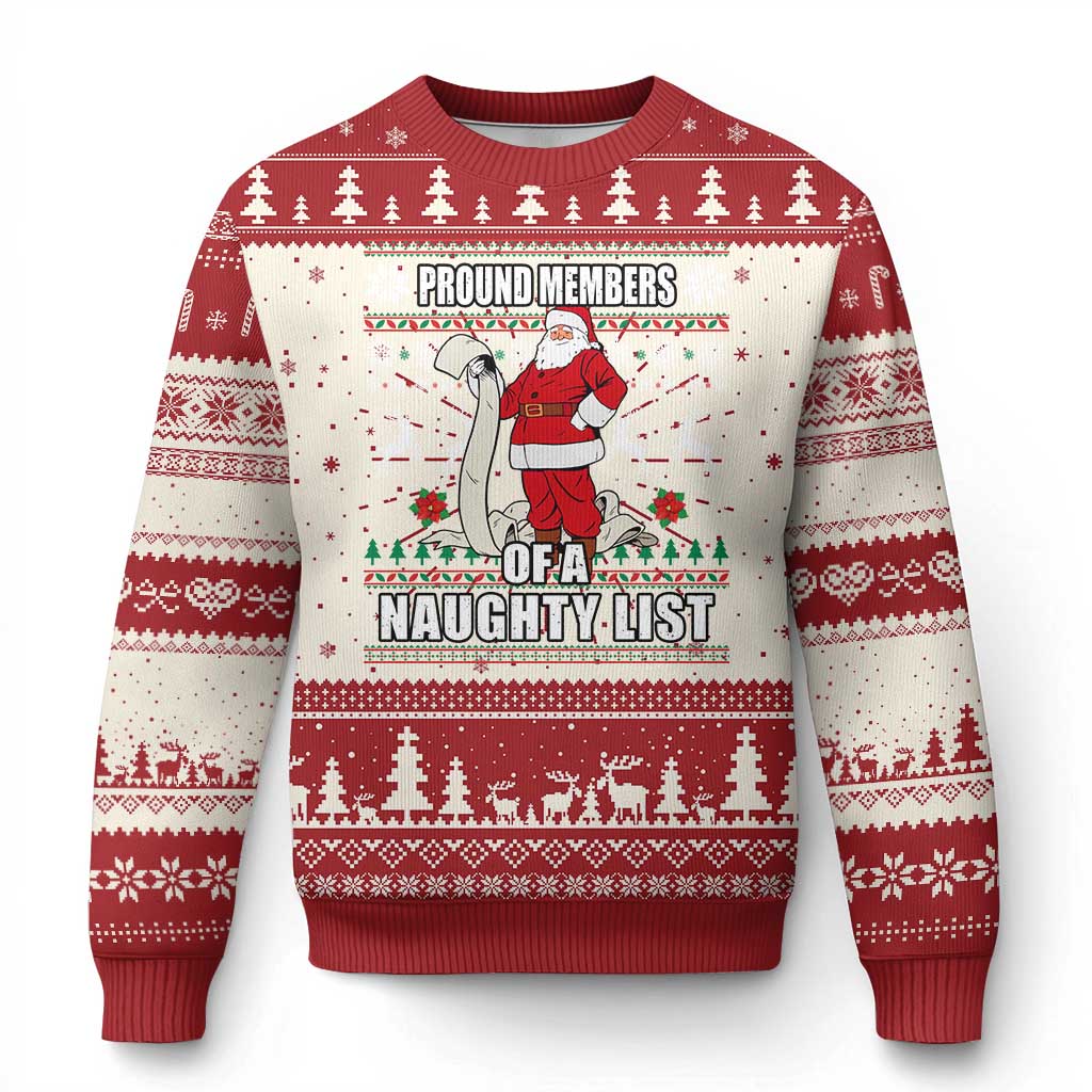 Funny Xmas Ugly Christmas Sweater Proud Members Of A Naughty List - Wonder Print Shop