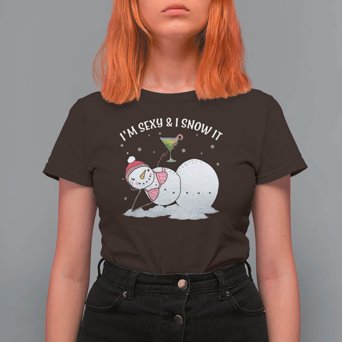 Funny Christmas Snowman T Shirt For Women I Am Sexy And I Snow It - Wonder Print Shop