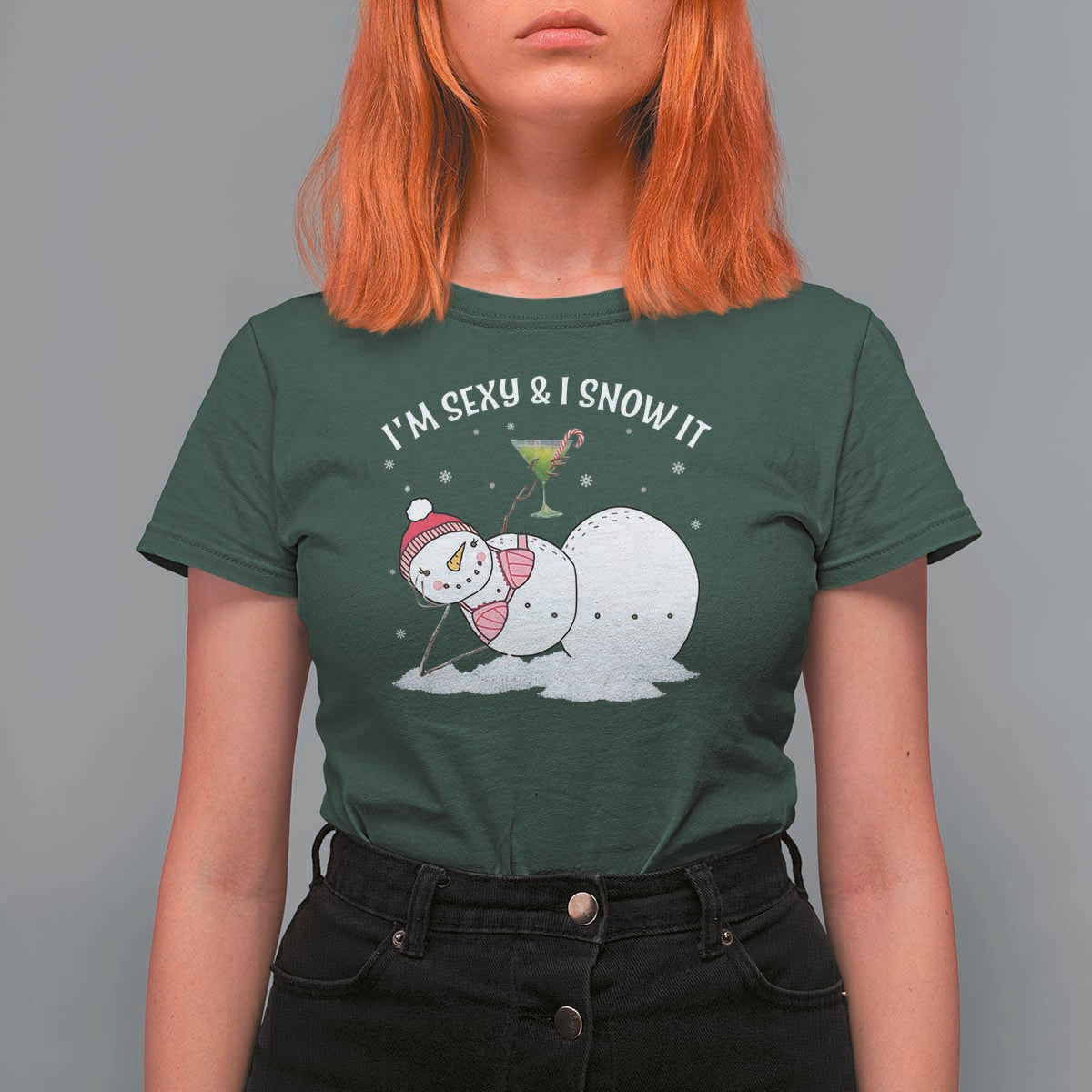 Funny Christmas Snowman T Shirt For Women I Am Sexy And I Snow It - Wonder Print Shop