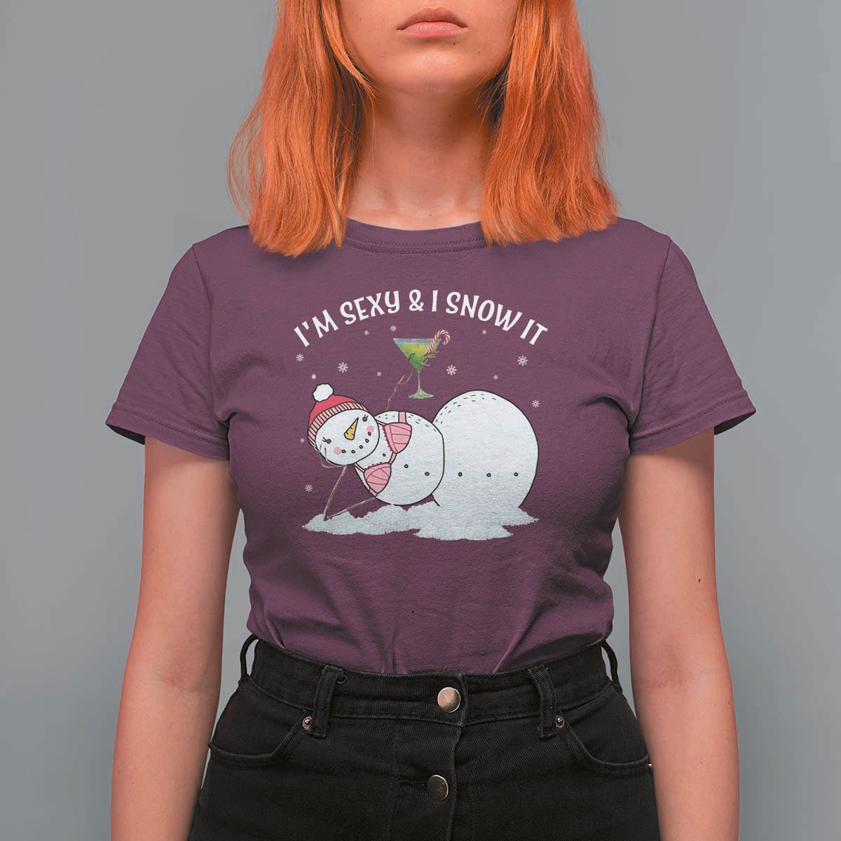 Funny Christmas Snowman T Shirt For Women I Am Sexy And I Snow It - Wonder Print Shop