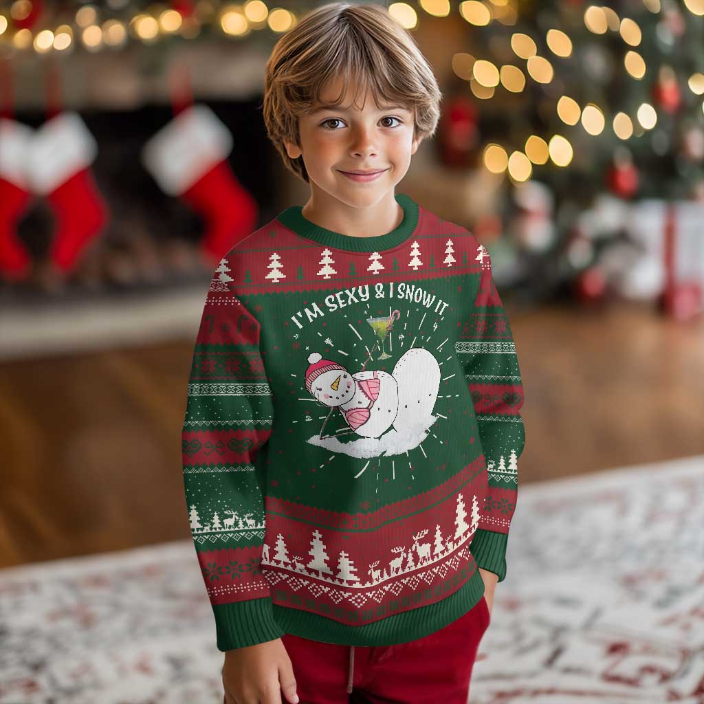 Funny Xmas Snowman Ugly Christmas Sweater I Am Sexy And I Snow It - Wonder Print Shop