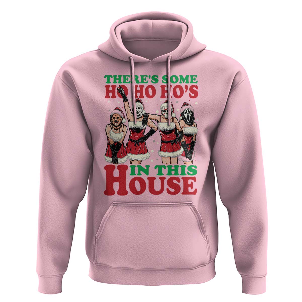 Funny Christmas Hoodie There Is Some Ho Ho Hos In This House Horror Character Dancing