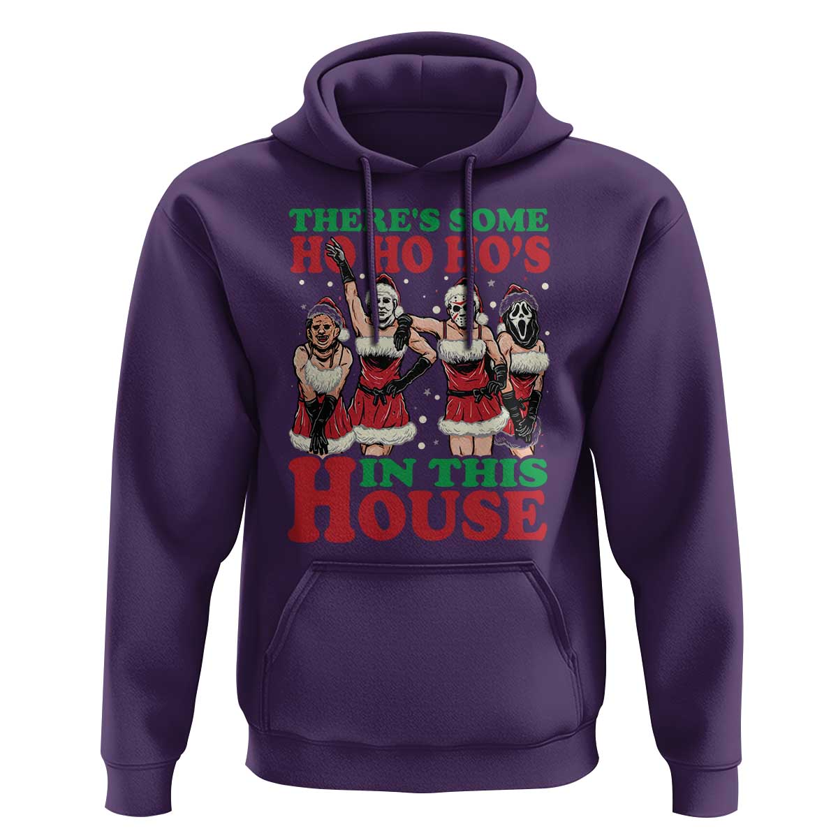 Funny Christmas Hoodie There Is Some Ho Ho Hos In This House Horror Character Dancing