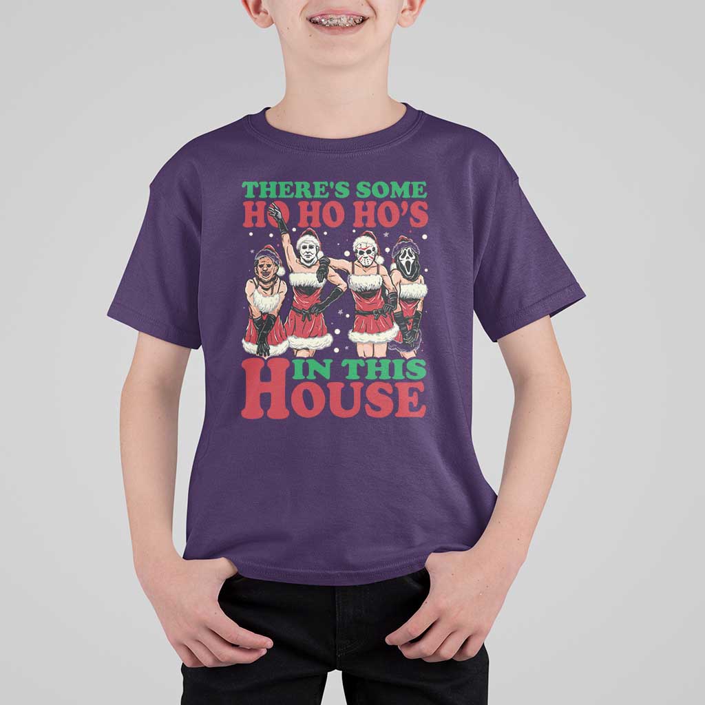 Funny Christmas T Shirt For Kid There Is Some Ho Ho Hos In This House Horror Character Dancing - Wonder Print Shop
