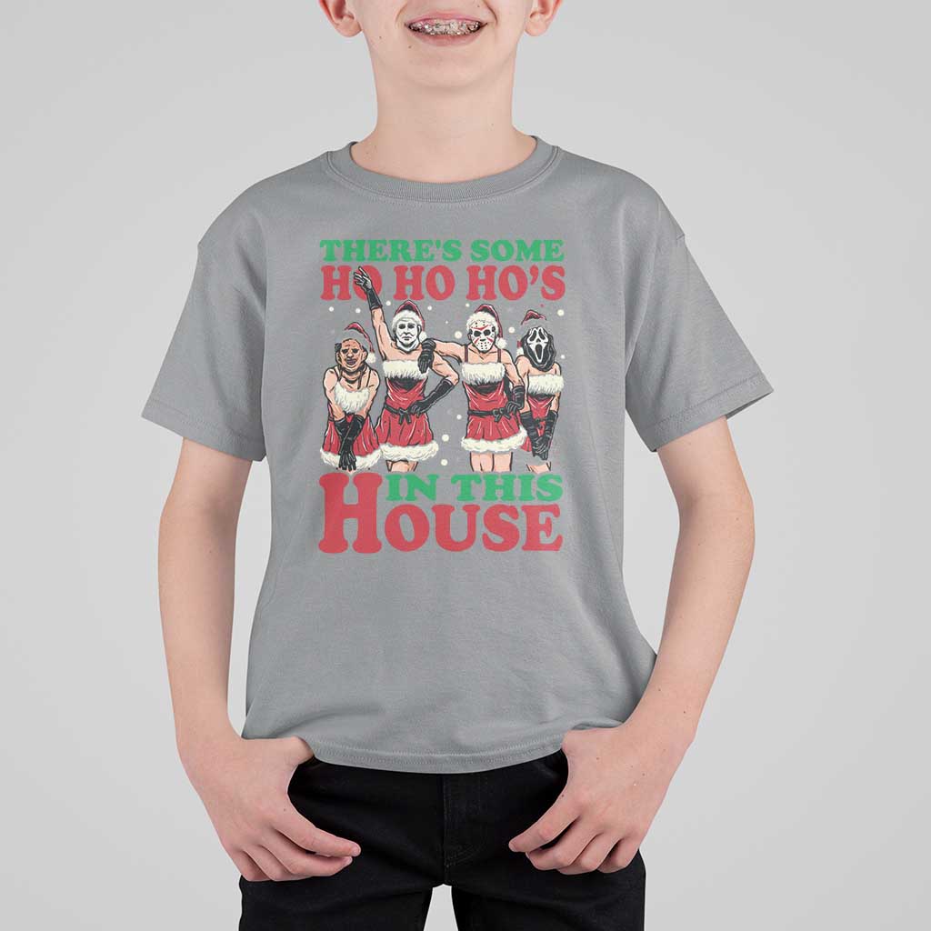 Funny Christmas T Shirt For Kid There Is Some Ho Ho Hos In This House Horror Character Dancing - Wonder Print Shop