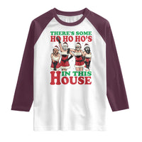 Funny Christmas Raglan Shirt There Is Some Ho Ho Hos In This House Horror Character Dancing