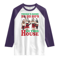 Funny Christmas Raglan Shirt There Is Some Ho Ho Hos In This House Horror Character Dancing